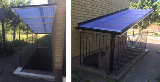 Tak över källartrappa.