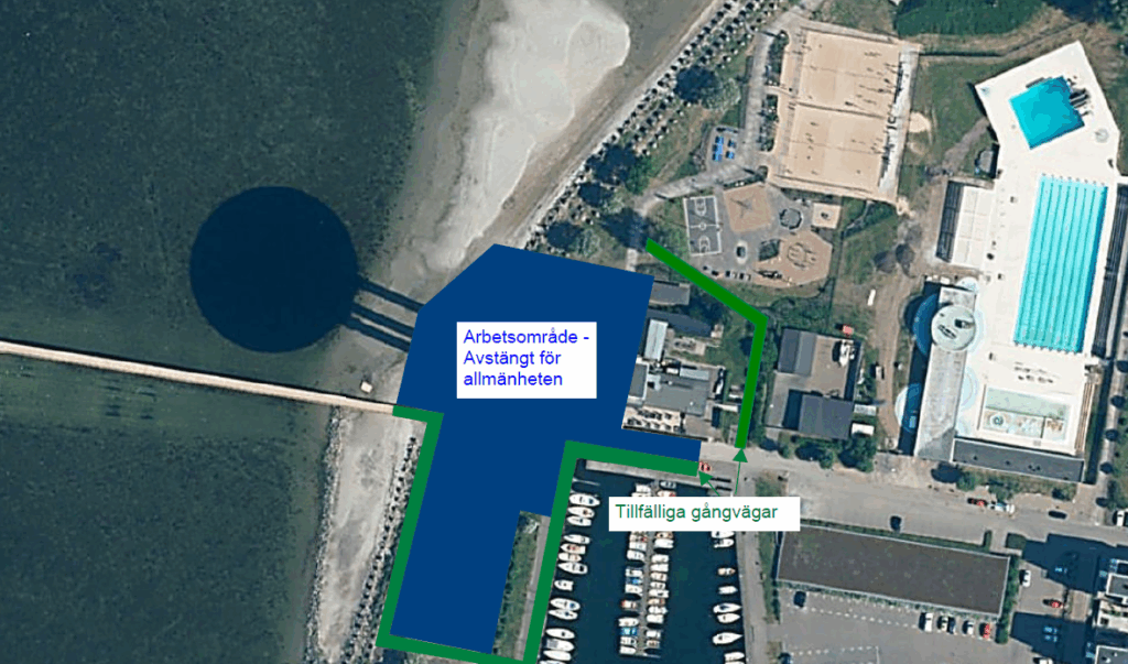 Karta avsp&auml;rrningar Landskrona vattentorn